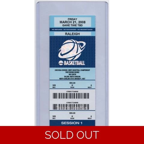 Stephen Curry 1st RD NCAA WIN 40pts Debut 2008 Davidson Gonzaga 3-21 Full Ticket